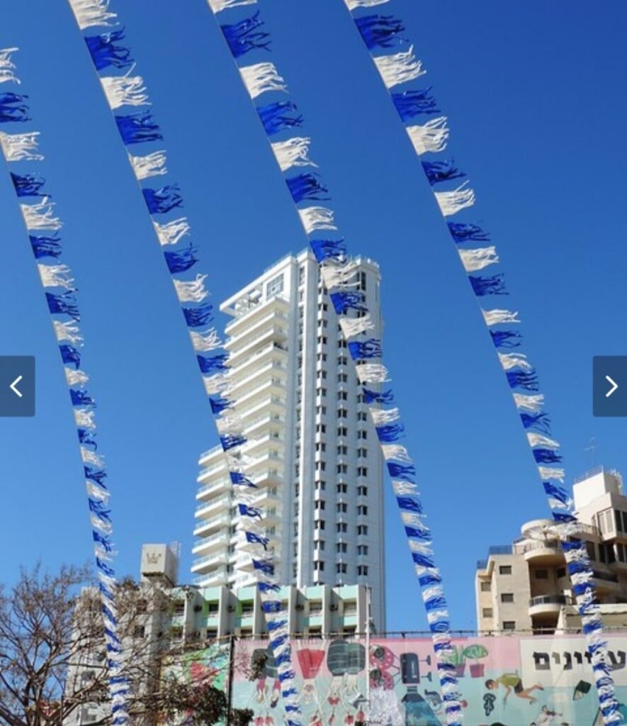 שרשרת פרנזים כחול לבן