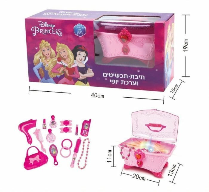 תיבת תכשיטים וערכת יופי נסיכות דיסני