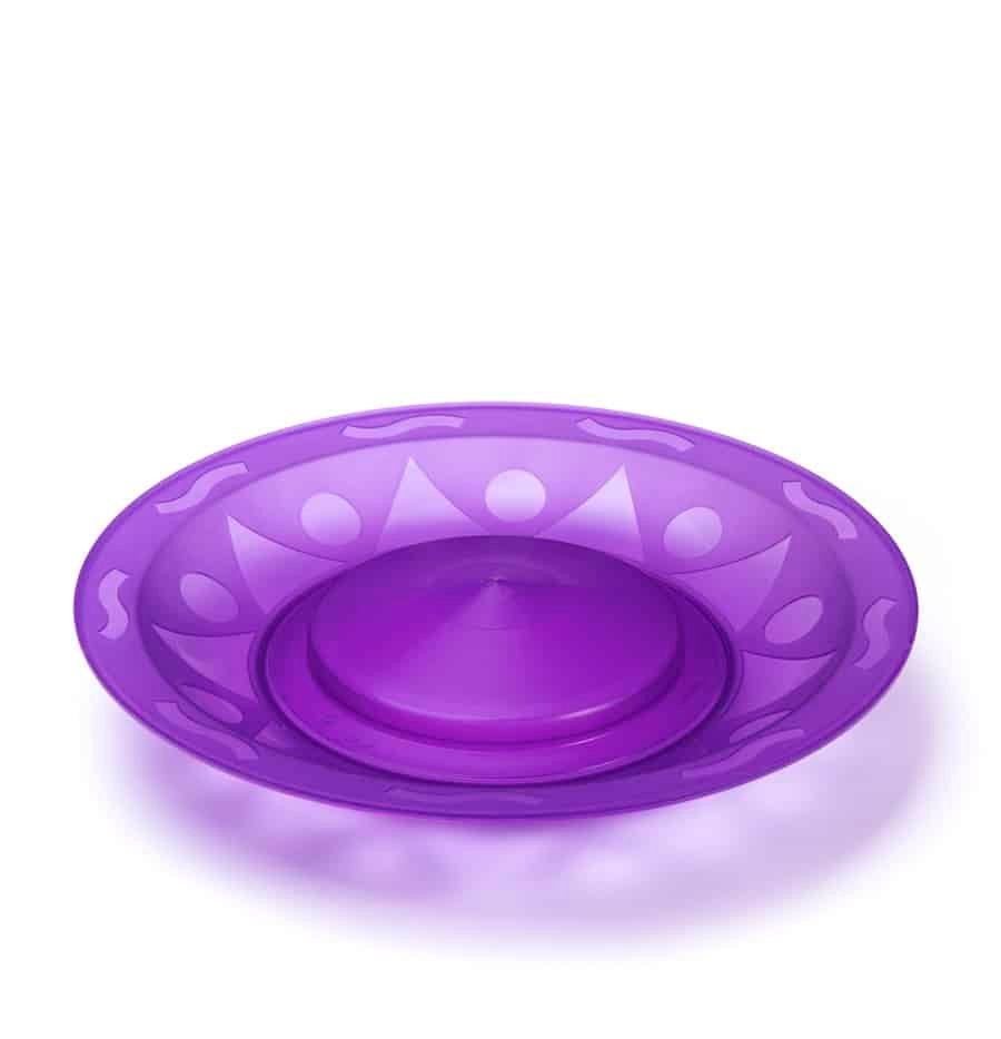 צלחת סינית הנריז גאומטרית סגול