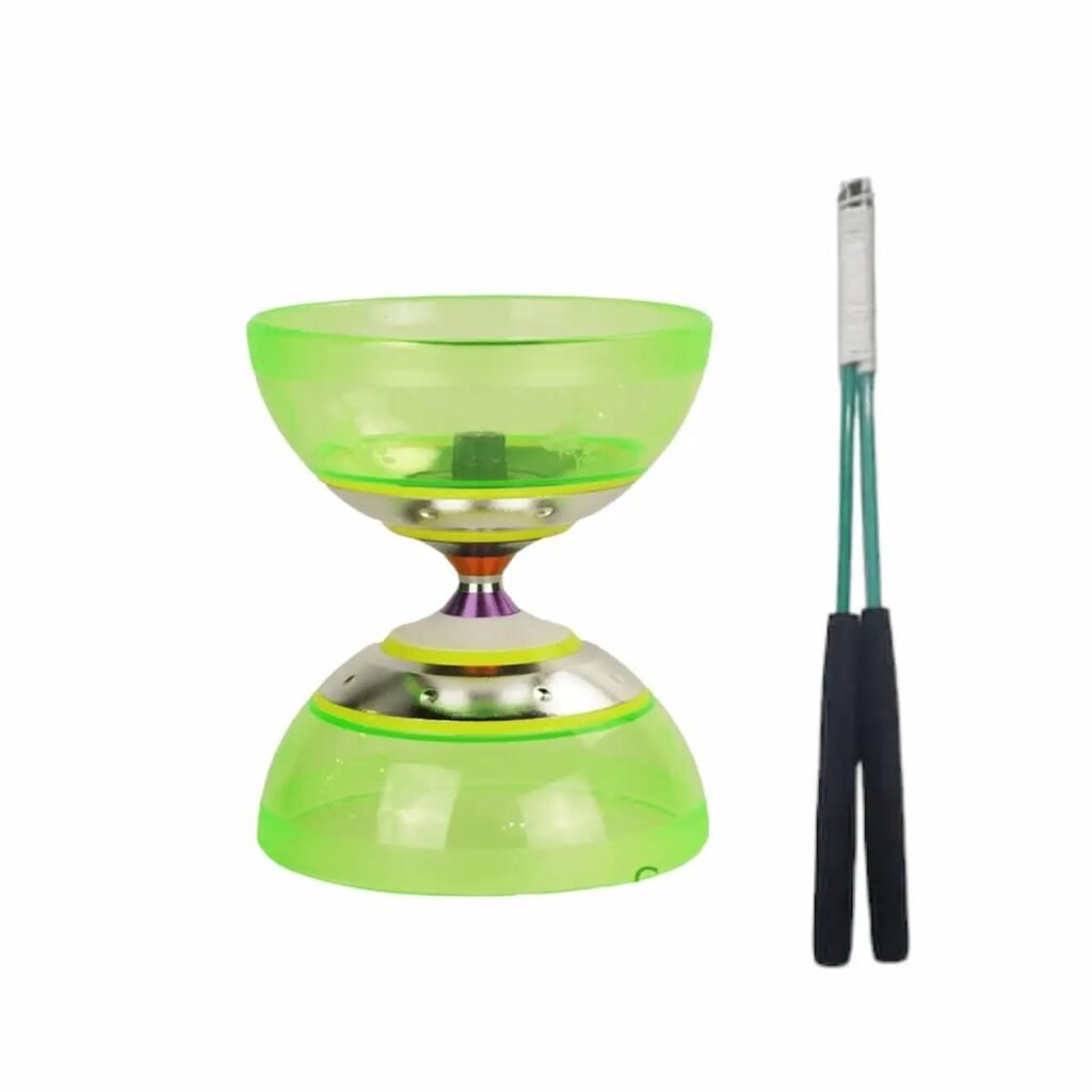דיאבולו ניטרו (Diabolo nitro) ירוק – דיאבולו מקצועי עם ציר מסתובב ומקלות